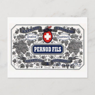 Cartão Postal Etiqueta de Arquivos Pernod do Cartão-Postal