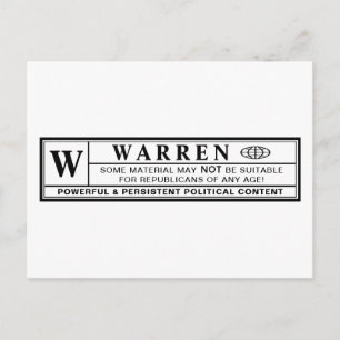 Cartão Postal Etiqueta de Aviso Warren