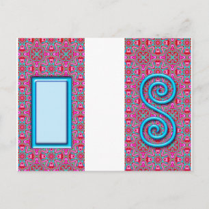 Cartão Postal Etiqueta de bagagem de Design espiral