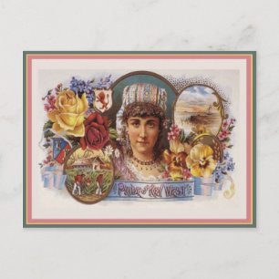 Cartão Postal Etiqueta de Caixa de Cigarro Vintage