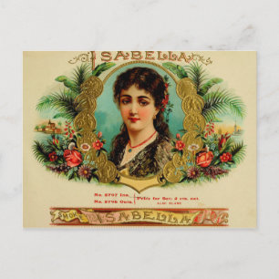 Cartão Postal Etiqueta de Caixa de Cigarro Vintage