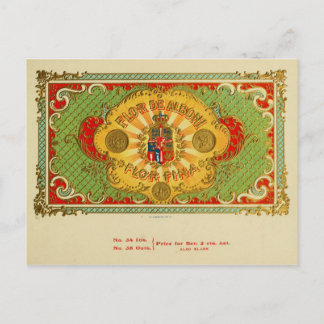 Cartão Postal Etiqueta de Caixa de Cigarro Vintage