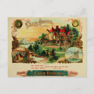 Cartão Postal Etiqueta de Caixa de Cigarro Vintage