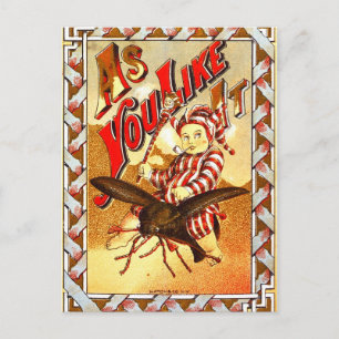 Cartão Postal Etiqueta de cigarro em vinheta com crianças fumand