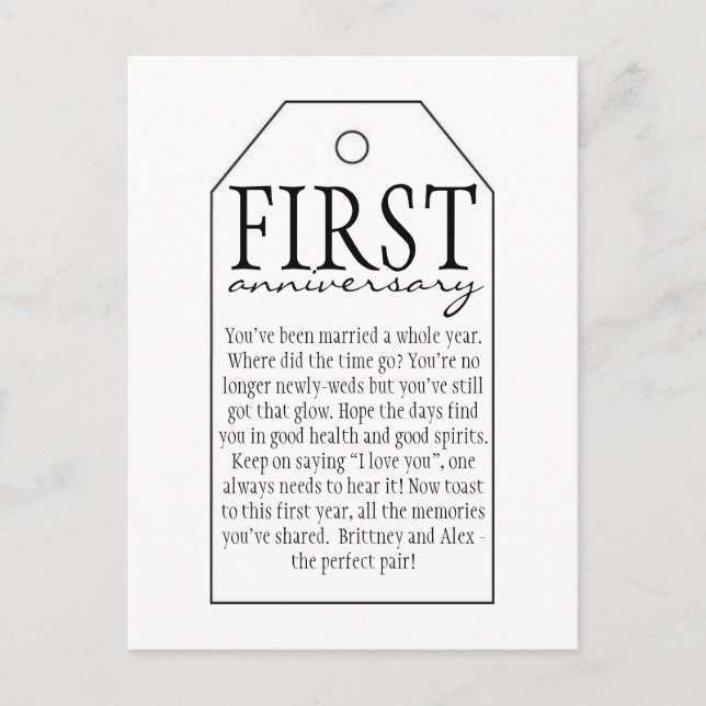 Cartão Postal Etiqueta de presentes para garrafa de vinho - Prim (Frente)