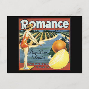 Cartão Postal Etiqueta de Taxa da Companhia de Fruta do Rio Peac