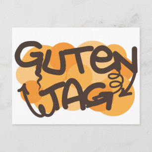 Cartão Postal Etiqueta Guten German Hello no estilo do grafite