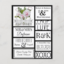 Cartão Postal Etiquetas de casamento Scrapbook Personalizadas