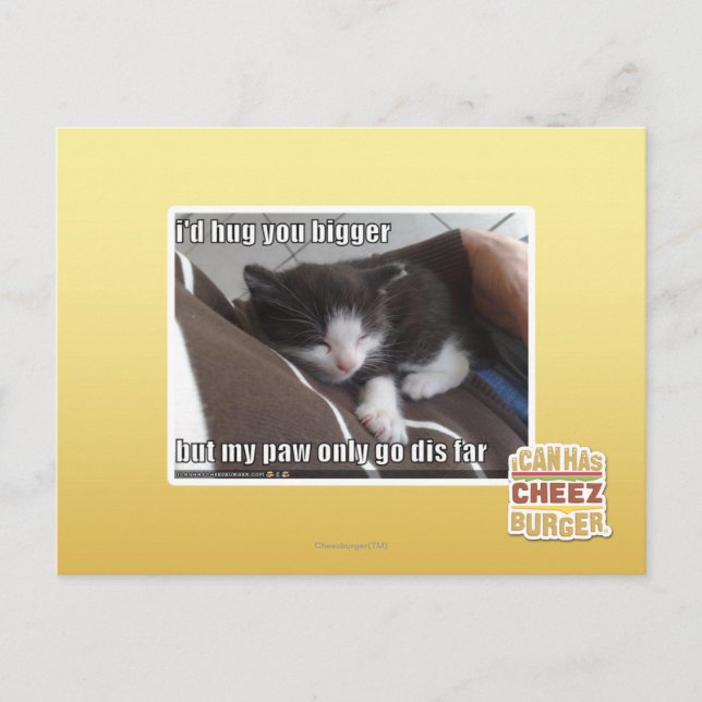 Cartão Postal Eu abraçá-lo-ia mais grande (Frente)