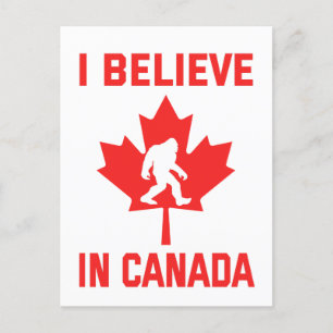 Cartão Postal Eu Acredito No Canadá - Pé Grande Engraçado