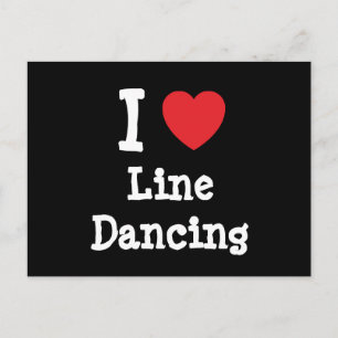 Cartão Postal Eu adoro a dança da linha coração personalizado