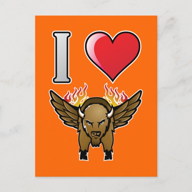 Cartão Postal Eu Adoro As Asas De Buffalo (Frente)