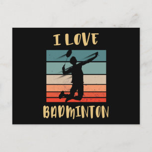 Cartão Postal Eu Adoro Badminton Jump Smash