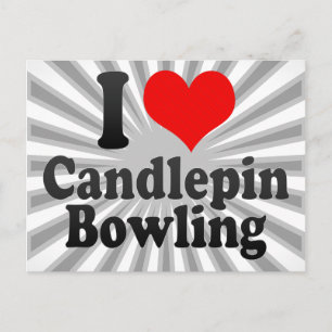 Cartão Postal Eu adoro Boliches de Candlepin
