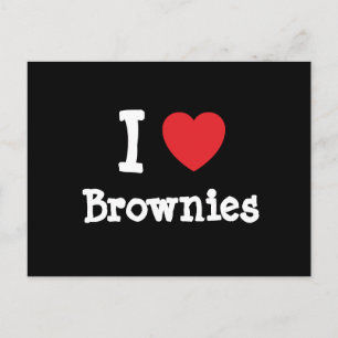 Cartão Postal Eu adoro Brownies coração T-Shirt