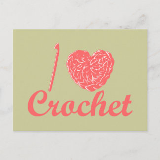 Cartão Postal Eu adoro cartão-postal Crochet