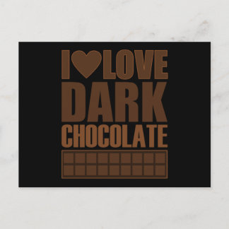 Cartão Postal Eu Adoro Chocolate Negro