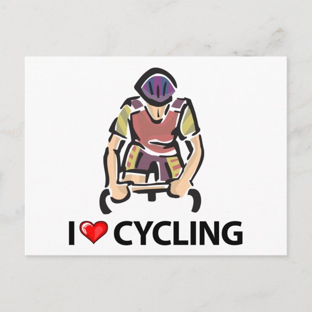 Cartão Postal Eu Adoro Ciclismo (Frente)