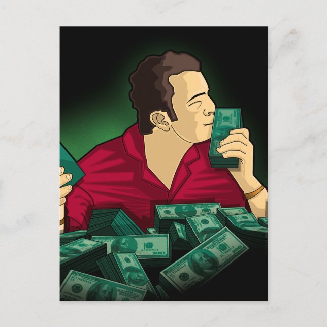 Cartão Postal Eu adoro dinheiro (Frente)