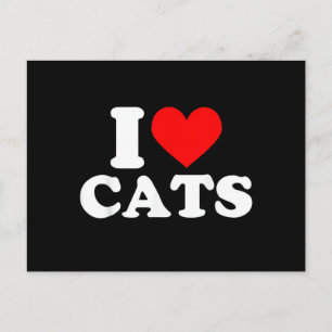 Cartão Postal Eu Adoro Gatos - Eu Adoro Gatos Eu Amo Gatos