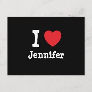 Cartão Postal Eu adoro Jennifer Heart T-Shirt