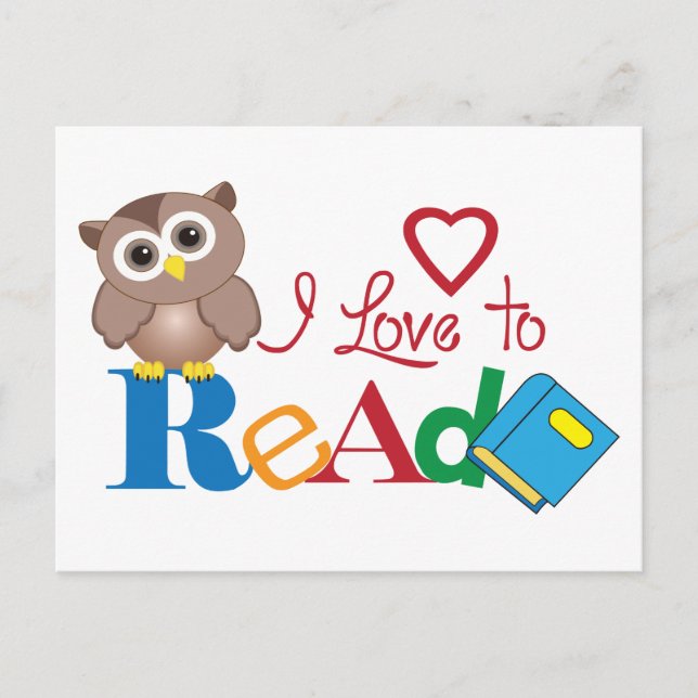 Cartão Postal Eu adoro ler (Frente)