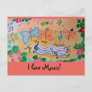 Cartão Postal Eu adoro música!