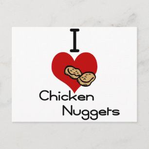 Cartão Postal Eu adoro nuggets de frango