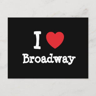 Cartão Postal Eu adoro o coração da Broadway personalizado