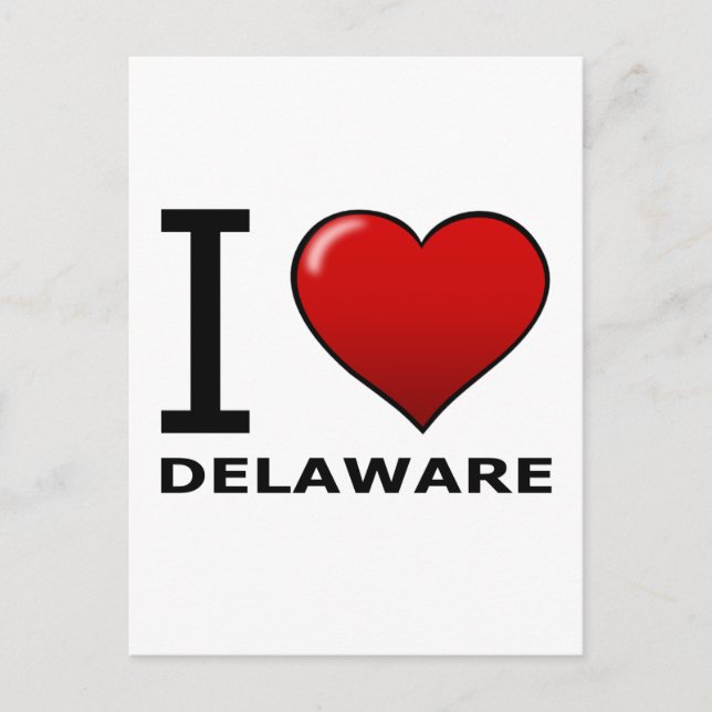 CARTÃO POSTAL EU ADORO O DELAWARE (Frente)
