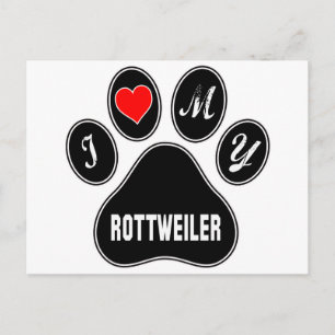 Cartão Postal Eu adoro o meu Rottweiler.