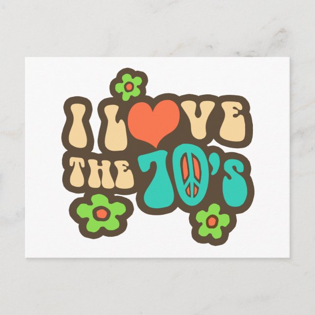 Cartão Postal Eu adoro os anos 70 (Frente)