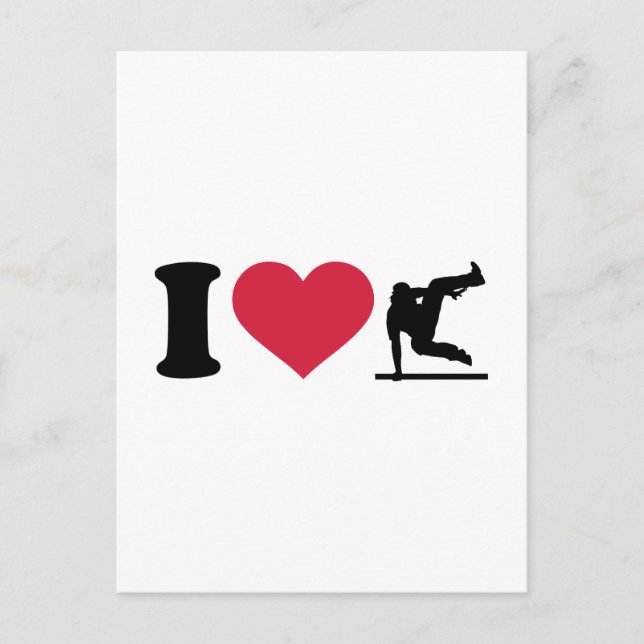 Cartão Postal Eu adoro Parcouring (Frente)