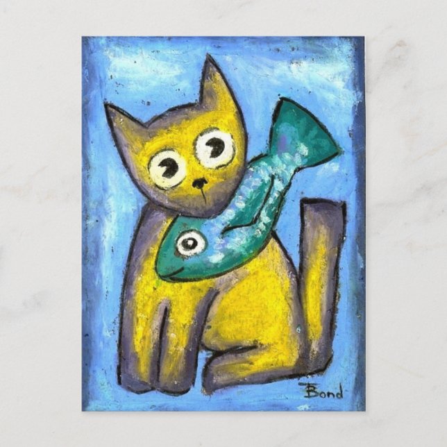 Cartão Postal Eu adoro peixe (Frente)