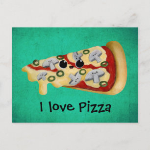 Cartão Postal Eu adoro Pizza