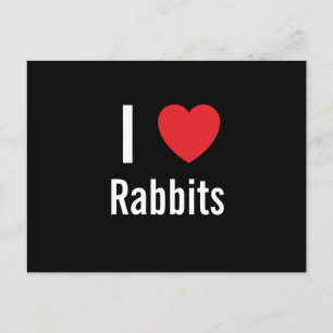 Cartão Postal Eu adoro Rabbits
