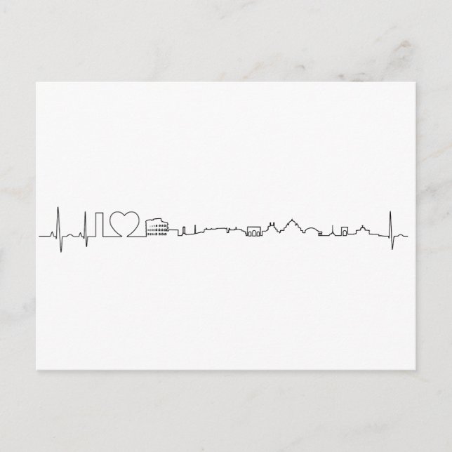 Cartão Postal Eu adoro Roma (estilo ecg) (Frente)