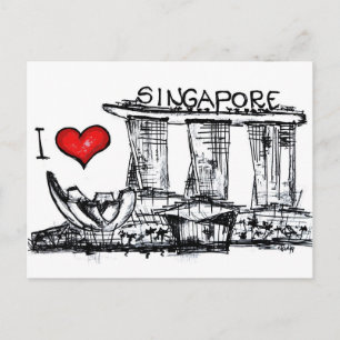 Cartão Postal Eu adoro Singapura