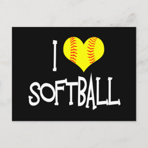 Cartão Postal Eu adoro softball