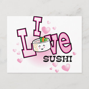 Cartão Postal Eu adoro sushi