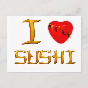 Cartão Postal Eu adoro sushi