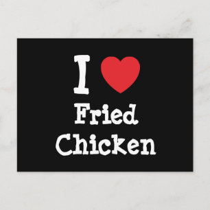 Cartão Postal Eu adoro T-Shirt Fried Chicken
