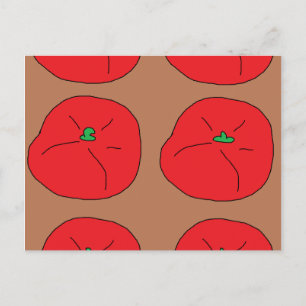 Cartão Postal eu adoro tomates suculentos vermelhos