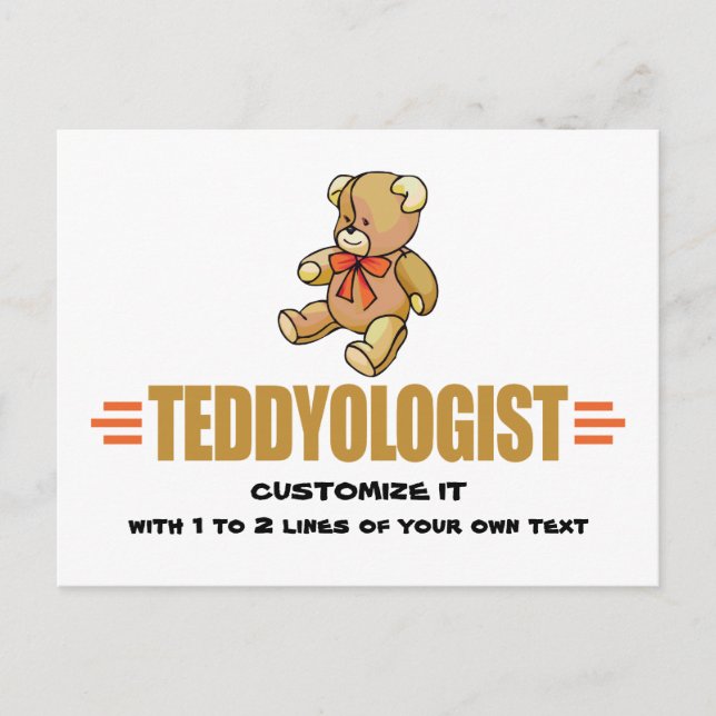 Cartão Postal Eu Adoro Ursos de Teddy (Frente)