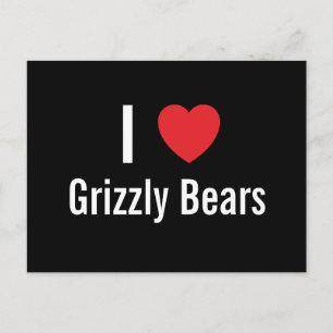 Cartão Postal Eu adoro Ursos Grizzly