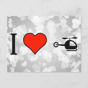 Cartão Postal Eu Adoro Voar Com Helicóptero