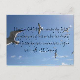 Cartão Postal Eu Agradeço-Lhe Deus... E.E. Cummings