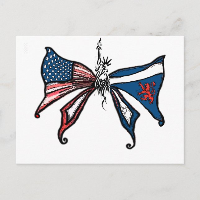 Cartão Postal Eu amo a América e a Escócia!! (Frente)