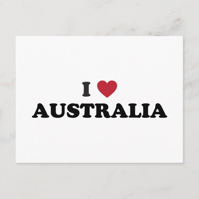 Cartão Postal Eu amo a Austrália (Frente)