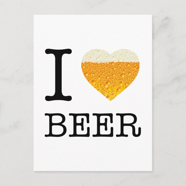 Cartão Postal Eu amo a Beer (Frente)